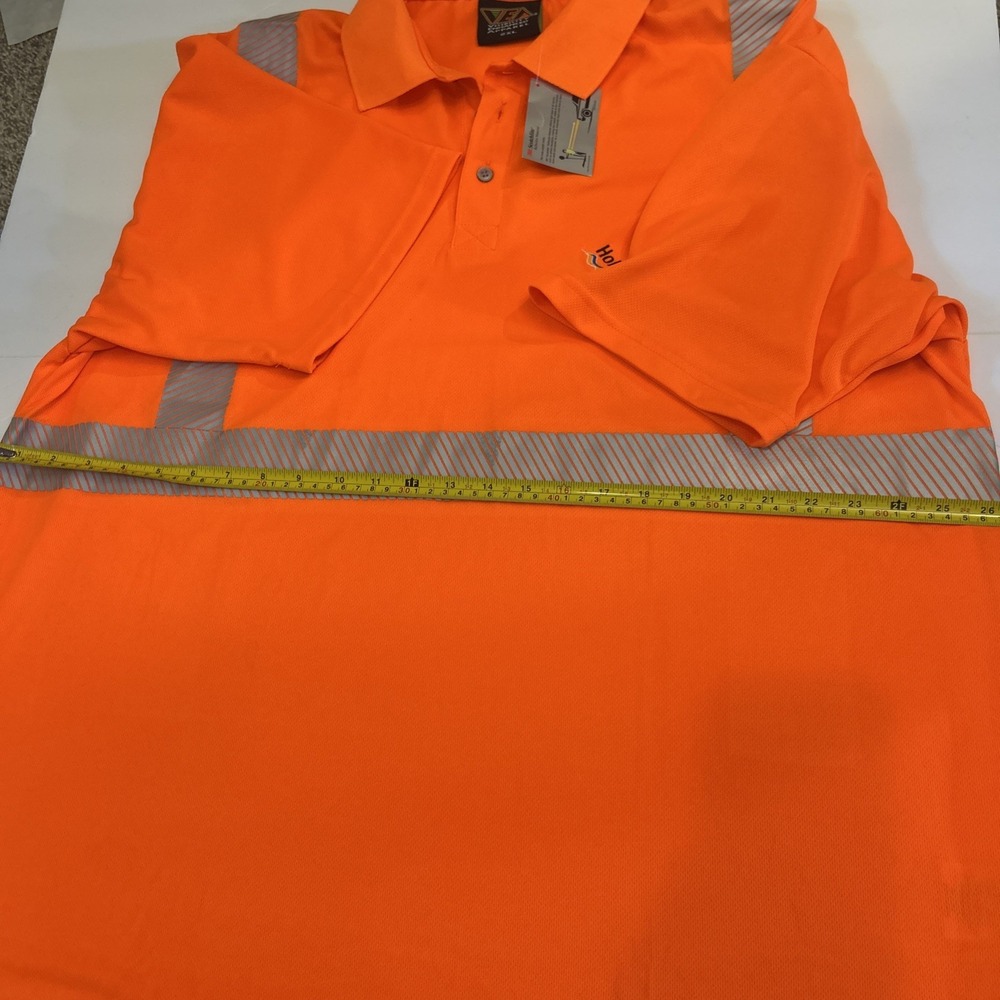 VEA Hi Vis Safety Polo Shirt Mens 2XL Orange Reflective NWT Holland Class 2 - Picture 4 of 9